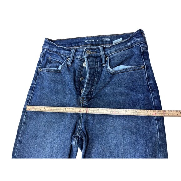 Old Navy Womens Sky Hi Straight Extra High-Rise Jeans Size 4 Blue Denim - Picture 10 of 13